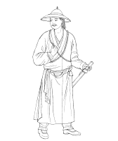 A coloring page of chinese clothing